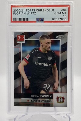 2020-2021 Topps Chrome FLORIAN WIRTZ ROOKIE CARD #64 PSA 10 Bayer 