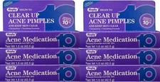Rugby Acne Medication Gel Benzoyl Peroxide 10% -1.5oz -6 Pack -Exp Date 02-2027