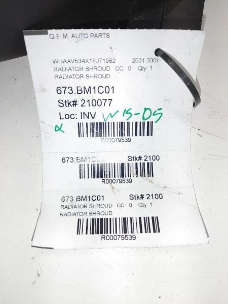 2001 BMW 330I RADIATOR SHROUD - Image 3 of 3