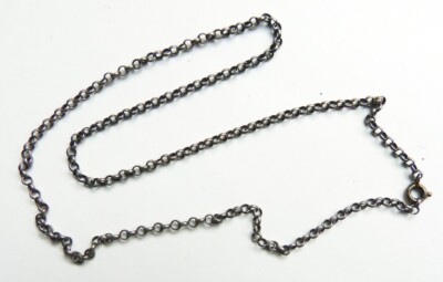 Collier Chaîne En Argent Massif - Bijou Ancien, Occasion