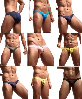 81-415 Wunderschöner Herren Slip aus Eis Seide String Rio Briefs in S bis 2XL