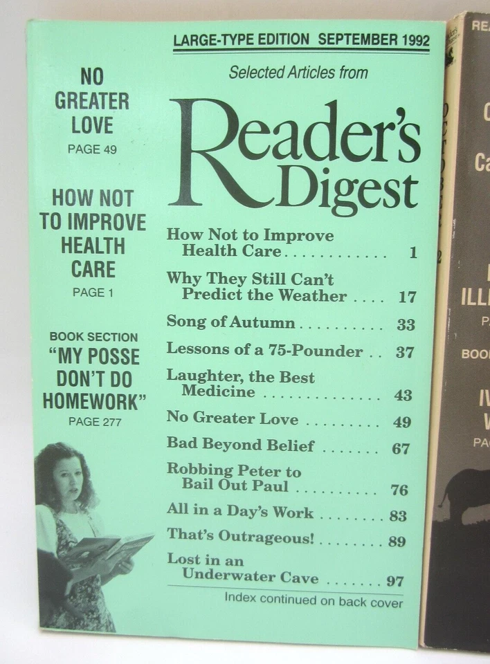 Reader's Digest Magazines Lot of 2 September October 1993 Large Print Edition - Image 2 of 4