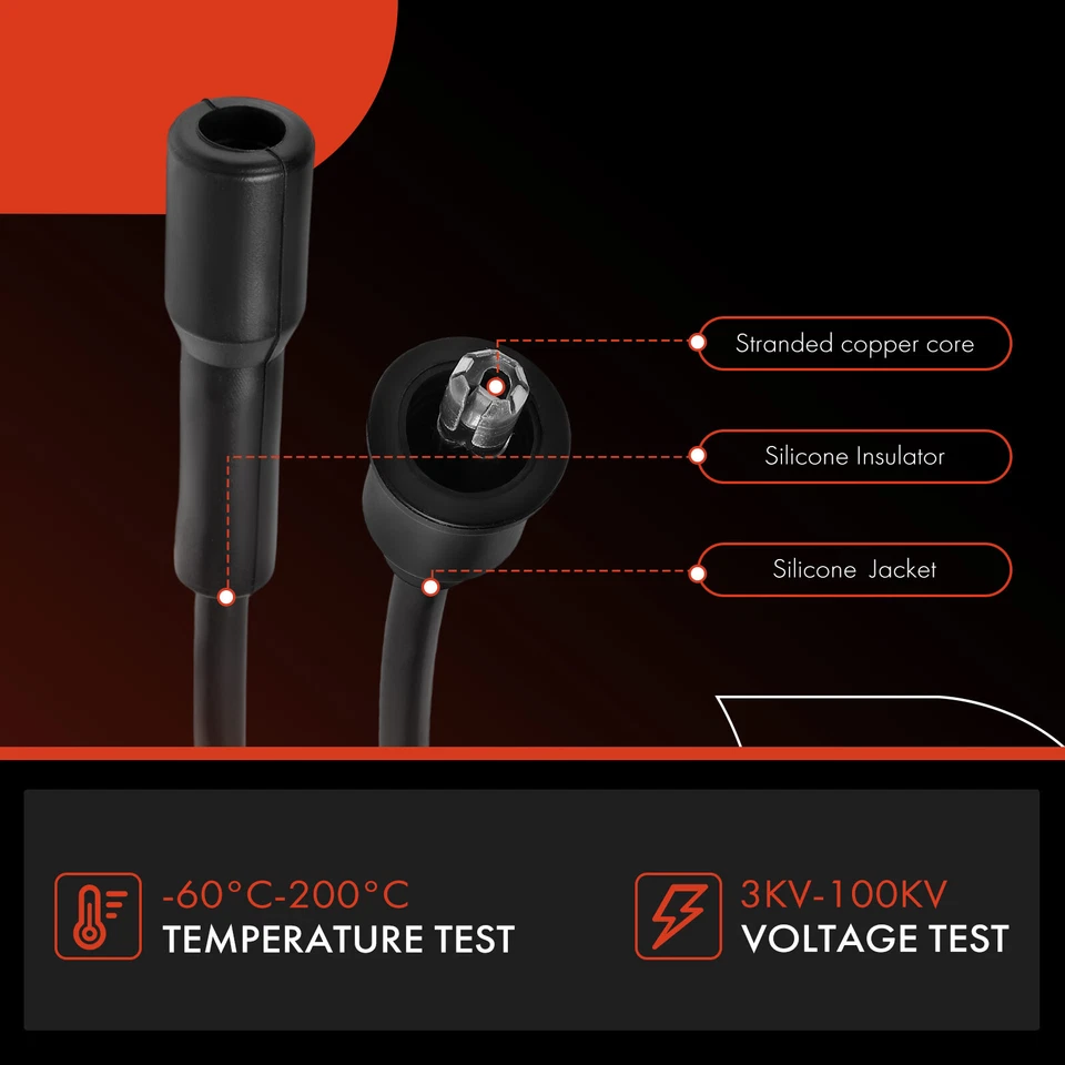 Juego de 7 cables de bujías A-Premium para Porsche 911 1975 1976-1989 930 1978-1979 Foto 4 de 4