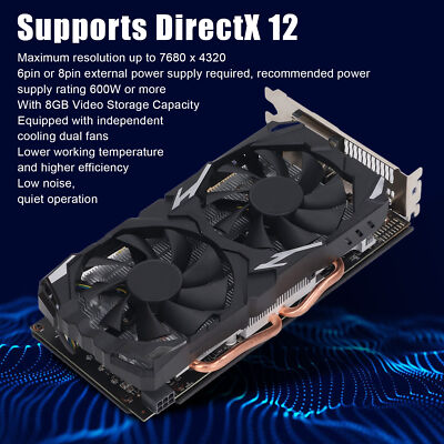 RX580 Spiel Grafikkarte 8GB GDDR5 256BIT Low Noise Desktop Computer Grafik LIF
