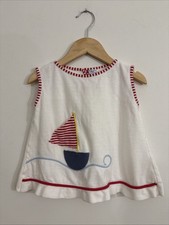 Vintage Carters Toddler Girl Nautical Sailboat Top 100 Cotton 1980  s