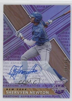 2019 Elite Extra Edition Aspirations Purple 69/100 Shervyen Newton #94 Auto 1u5y