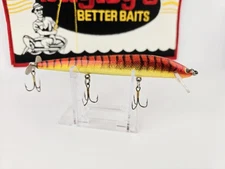 Vintage Bagley BOL Spinner Tail #5  Hot Orange on Gold Foil Excellent Condition