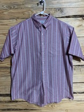 Vintage Arrow Dover USA Stripe Shirt 17.5 Button Down Short Sleeve