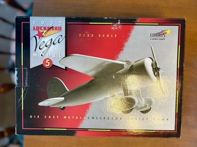 Liberty Classics 1932 Lockheed Vega Model 5 Valvolene Airplane Bank NIB