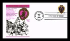 US COVER PURPLE HEART BADGE OF MILITARY MERIT FDC PANDA THERMOGRAPHED CACHET