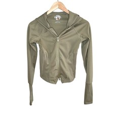 Free People Movement XS Olive Green Playin for Keeps Zip-Up Jacket