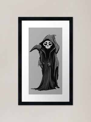 Grim reaper with scythe Halloween d Framed Wall Art Poster Canvas Print Picture