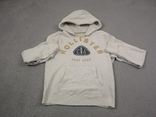 Hollister Hoodie Womens Large Creme Pullover Logo Cotton Ladies Sweatshirt