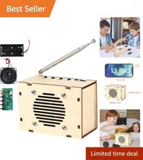 Compact Wooden STEM DIY FM Radio Kit - Educational Gift for Kids Ages 8-13