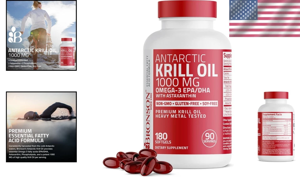 Aceite de krill antártico 1000 mg cápsulas blandas - Omega-3 y astaxantina Foto 2 de 4