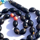 33 islamic Black coral prayer beads worry beads masbaha rosary tasbih مسبحة يسر
