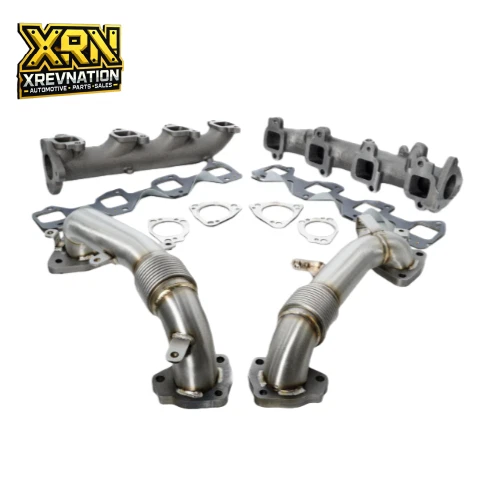 Colector de escape de alto flujo y tubos superiores para 17-21 Chevy GMC 6.6 Duramax diésel L5P Foto 2 de 2