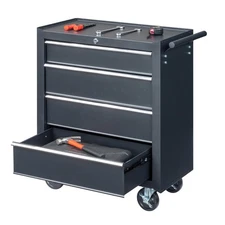 Black 4 Drawers Rolling Garage Workshop Tool Organizer Tool Chest Tool Cabinet