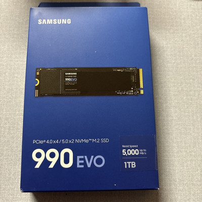 New Samsung 2280mm 990 EVO 1TB PCIe 4.0 x4/5.0 x2 NVMe M.2 SSD MZ-V9E1T0