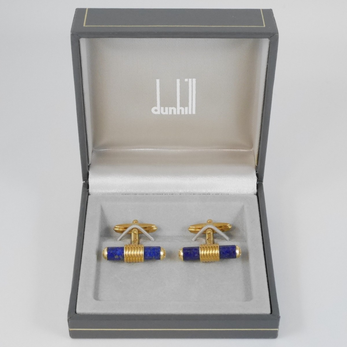 dunhill ラピスラズリ カフリンクス dunhill Lapis Lazuli and Gold Plated Cufflinks with Box (MINT