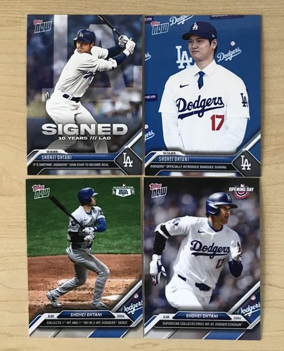 Shohei Otani Dodgers Topps Now Card 4 Pack NM/Mint Baseball Collectible