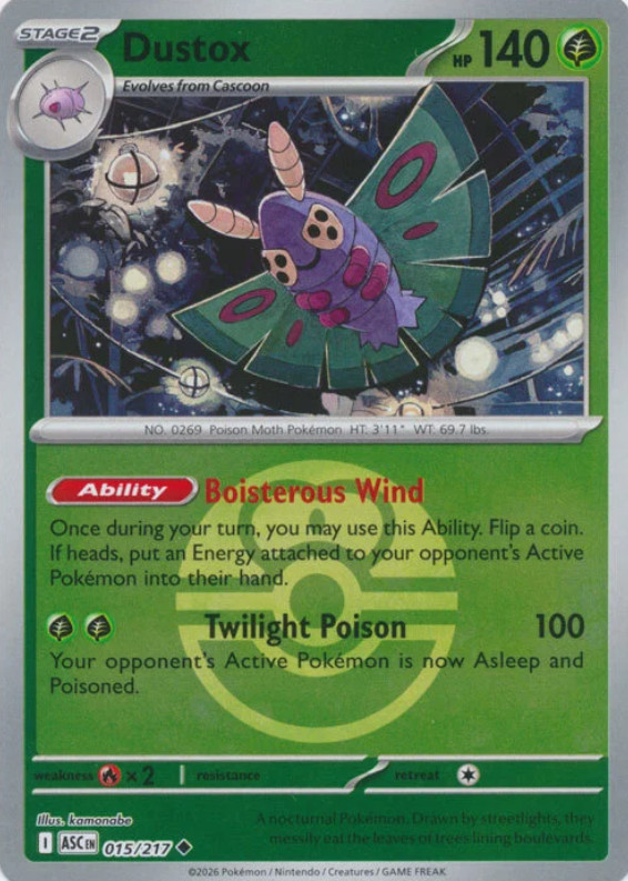 Pokemon Dustox (15/583) Ascended Heroes NM REVERSE HOLO- Love Ball
