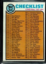 1973 TOPPS BASEBALL CHECKLIST CL NO. #133-264 UNMARKED UNCHECKED EX-MT