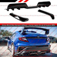 For 22-26 Subaru Wrx Vb Ht Style Gloss Black Rear Bumper Diffuser Corner Spats