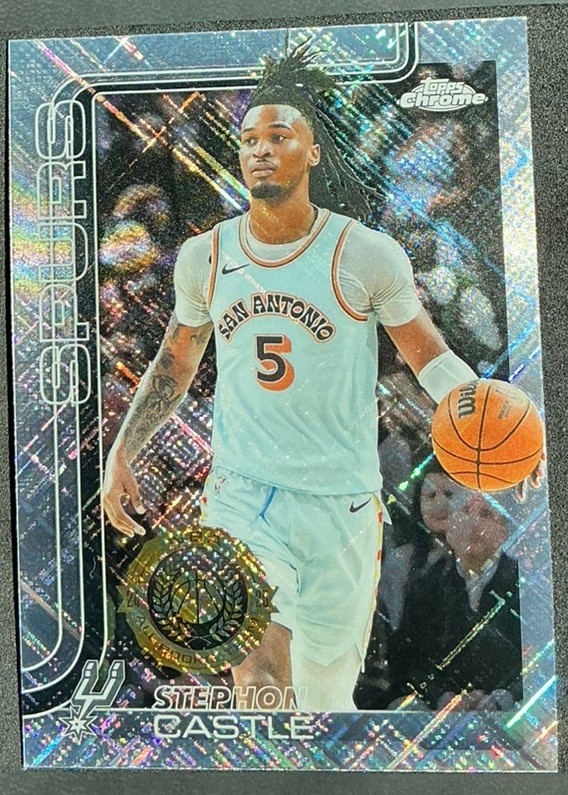 2025-26 Topps Chrome STEPHON CASTLE #82 SKYLIGHT REFRACTOR SPURS FAMILY 🔥