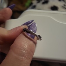 David Yurman Sterling Silver Diamond Crossover Ring Size 7 3/4