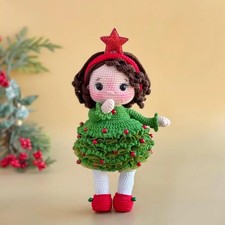 Christmas Doll Crochet, Handmade Crochet Amigurumi Doll Gift, Amigurumi Doll