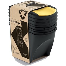 Mülleimer Abfalleimer Küche Mülltrenner 3x25L Set Papierkorb Sortibox mit Deckel