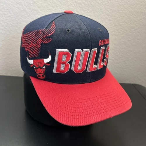 Vintage 90s Chicago Bulls Sports Specialties Shadow Cap Hat Navy Black Dome - product listing photo