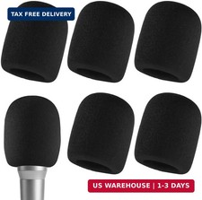 6 Pcs Premium Thick Foam Mic Covers, High-Density Sponge Microphone Windscreen,