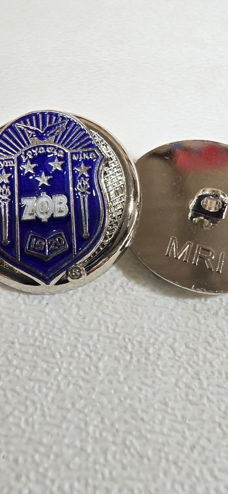 ZETA PHI BETA Sorority Custom Buttons for blazers in Silver color 8 Buttons