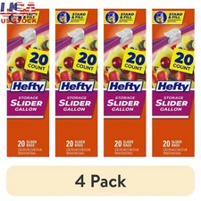 4 Pack Gallon Slider Storage Bags MaxLock Track BPA Free Food Bags 20 Count New