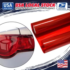12"x24" Film For Transparent Red Headlight Taillight Lens Vinyl Protection Wrap