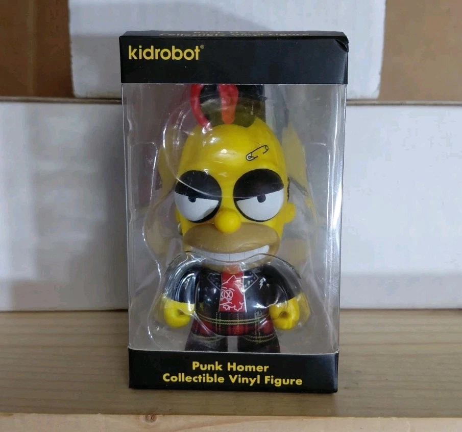 Kidrobot The Simpsons GITD Donut Riot Punk Homer Crimson Glaze Edition 3” LE 500 - Image 3 of 4
