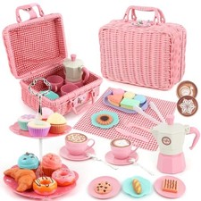 Afternoon Tea Toys Set Pretend Play Food Toys for Toddler Girls, Party Tea
