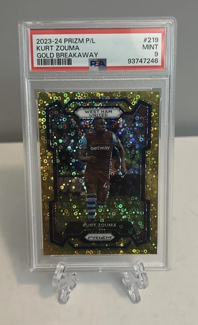2023-24 Kurt Zouma Panini Prizm Gold /10 PSA 9 West Ham
