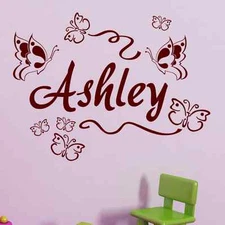 CUSTOM PERSONALIZED BOY GIRL CHILD NAME BUTTERFLIES Vinyl Wall Decal Sticker