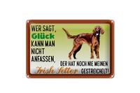 Blechschild Spruch 30X20 Cm GlüCk Irish Setter Hund Metall Deko Schild Tin Sign