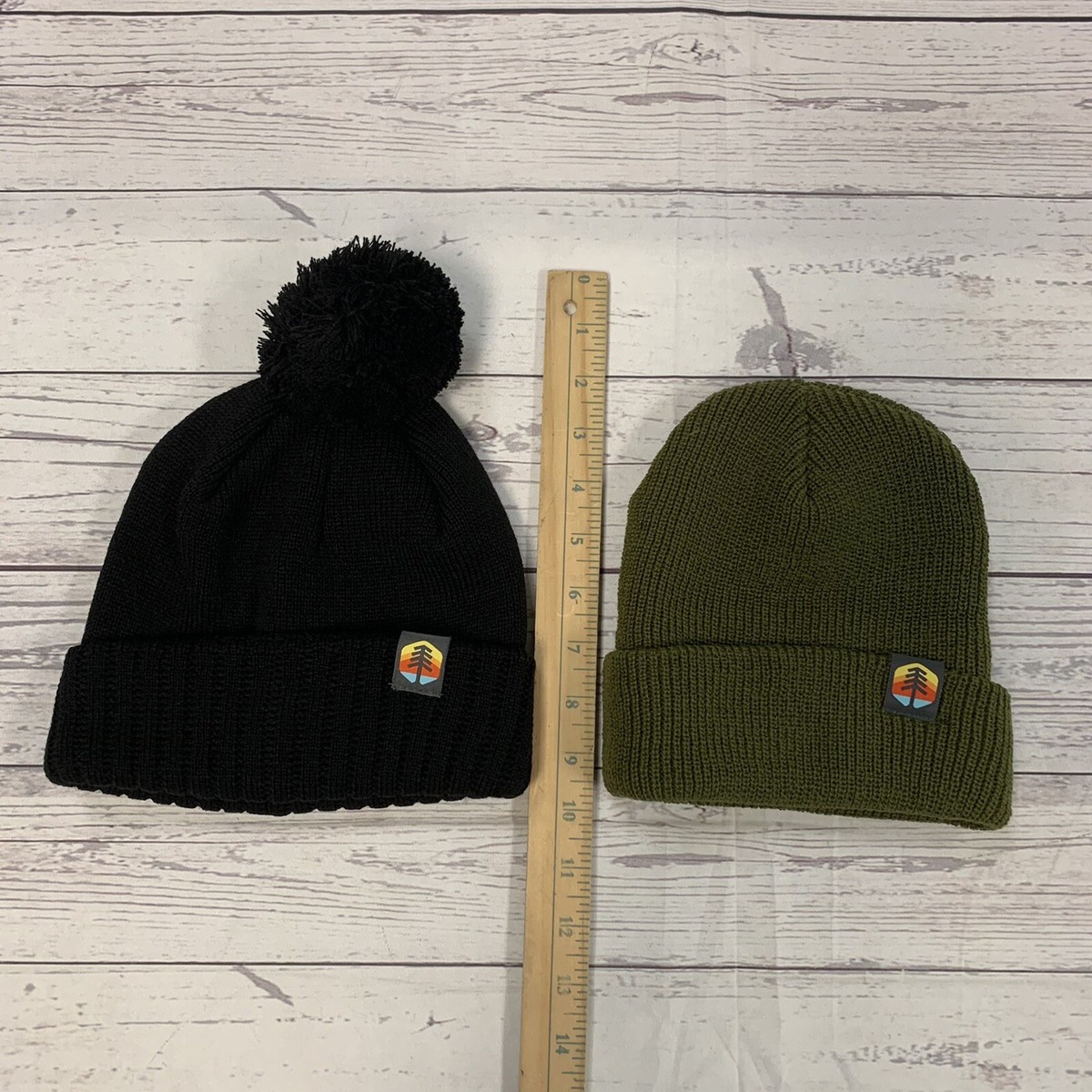 You Know Beanie One Size Green Black Set of 2 | eBay