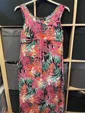 George Size 8 Maternity Dress / Bright Tropical Print/ Jersey/ Tie waist