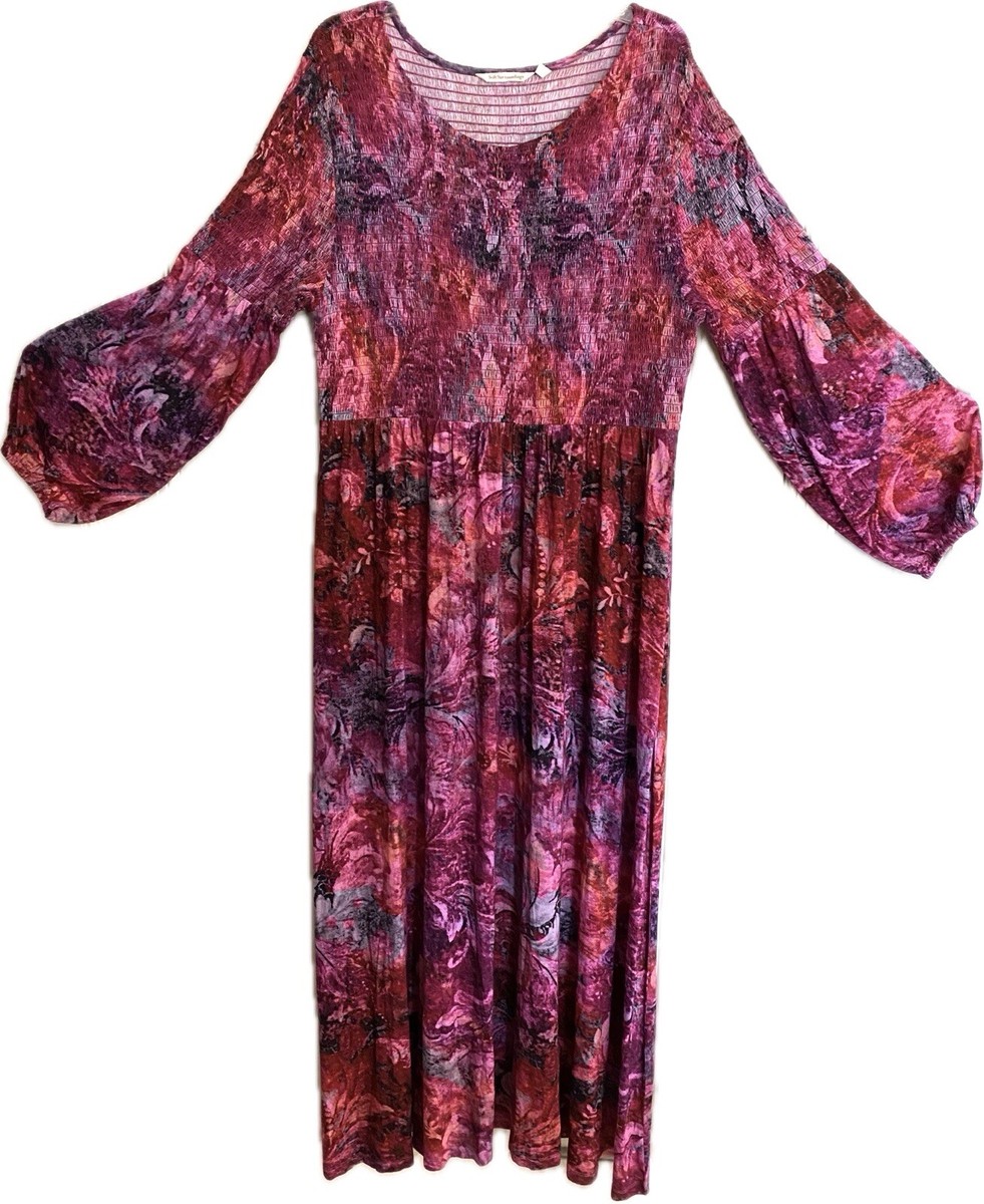 vintage dress with scarf Blue Lace Floral Maxi & Head (Optional) Ellen Goucher Three matching pieces in Sage Coast Muse Long Color:Bleach Wash