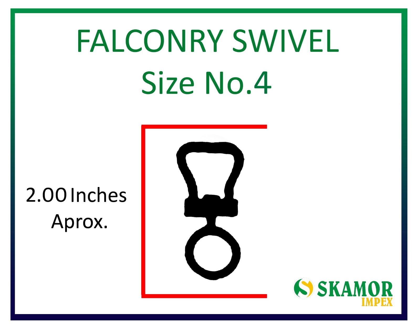 Falconry Swivels, Double Bend Swivel / Bell Shape 100 Stainless Steel