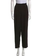 Valentino Garavani Black Wool High Rise Pleated Wide Leg Dress Pants Size 40