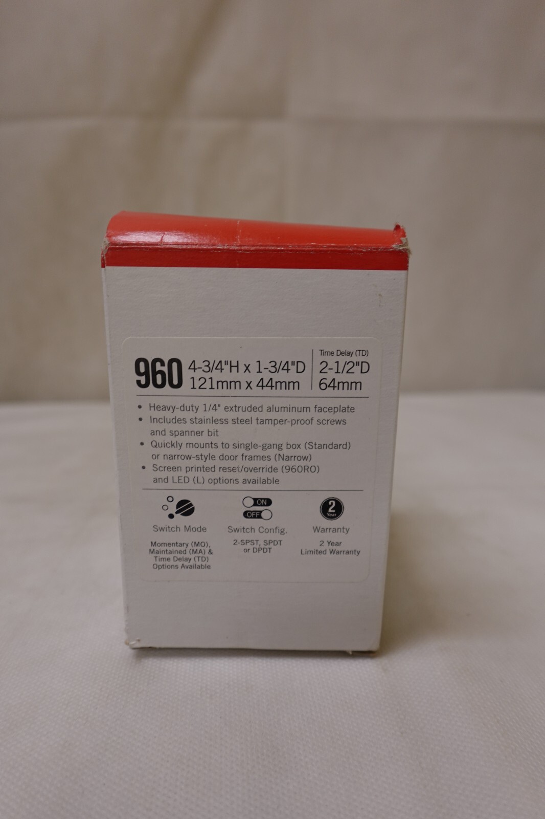 RCI 960RO-MO-MOx28 Aluminum Keyswitch SPDT 2x Momentary Action Standard 3" W