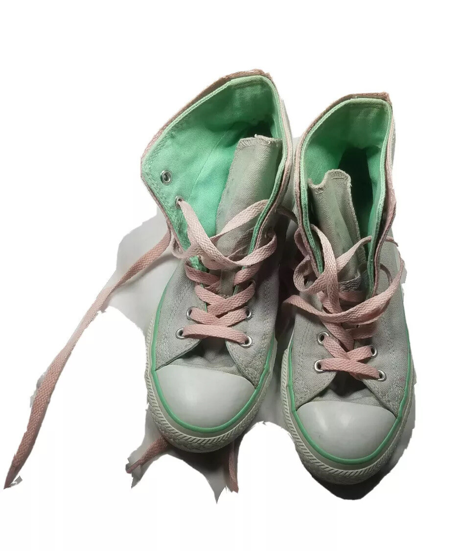 Converse All Star Sneakers Women Size 6 High-Top Gray Pink White Skate Converse All Star Sneakers Women Size 6 High-Top Gray Pink White Skate