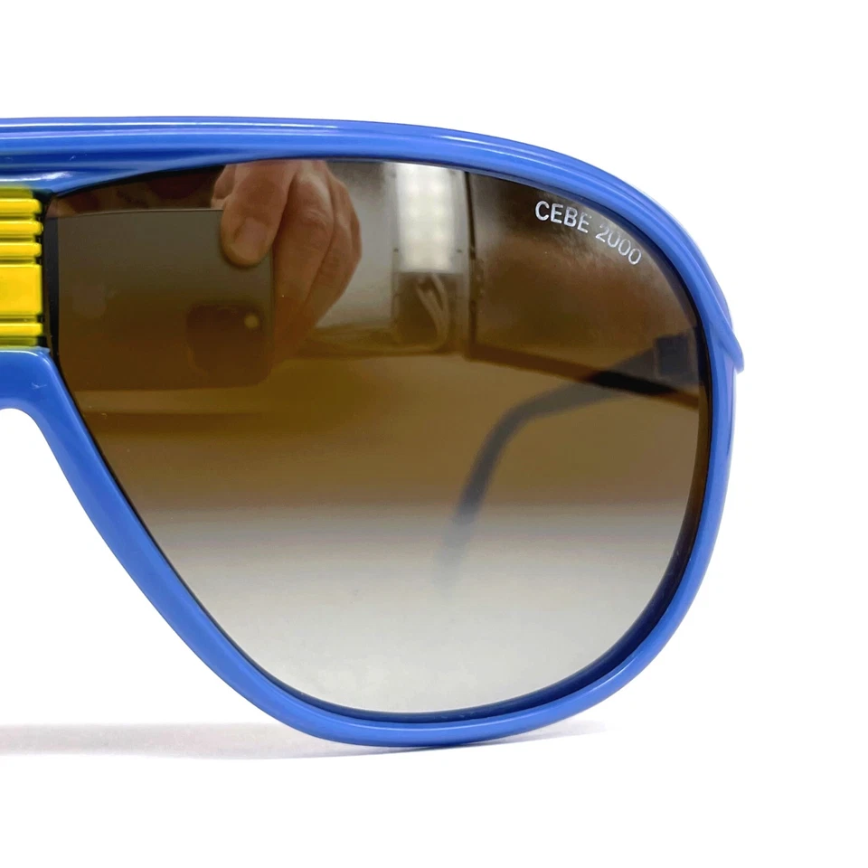 Gafas de sol NOS Vintage CEBE 1904 - Francia Años 90 - Medianas - ORIGINALES - Azul/Marrón Foto 3 de 4